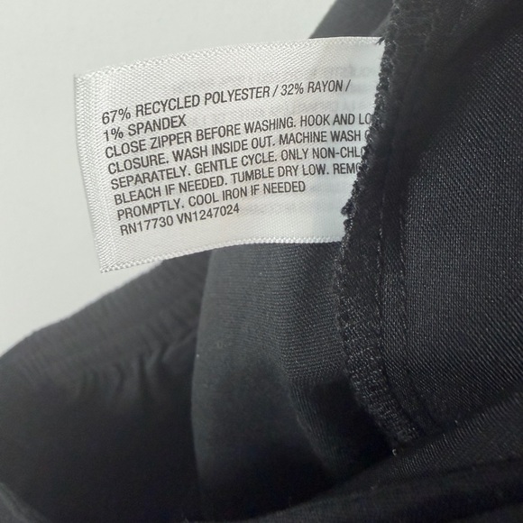 Womens Drawstring Button Fly - Elastic Waist Relaxed Fit Wide Leg Pants Black M - Picture 8 of 9